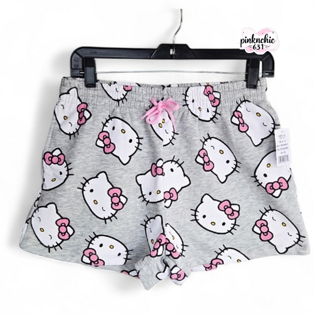Sanrio Hello Kitty Gray Graphic Athletic Sweatpants Shorts Size Medium